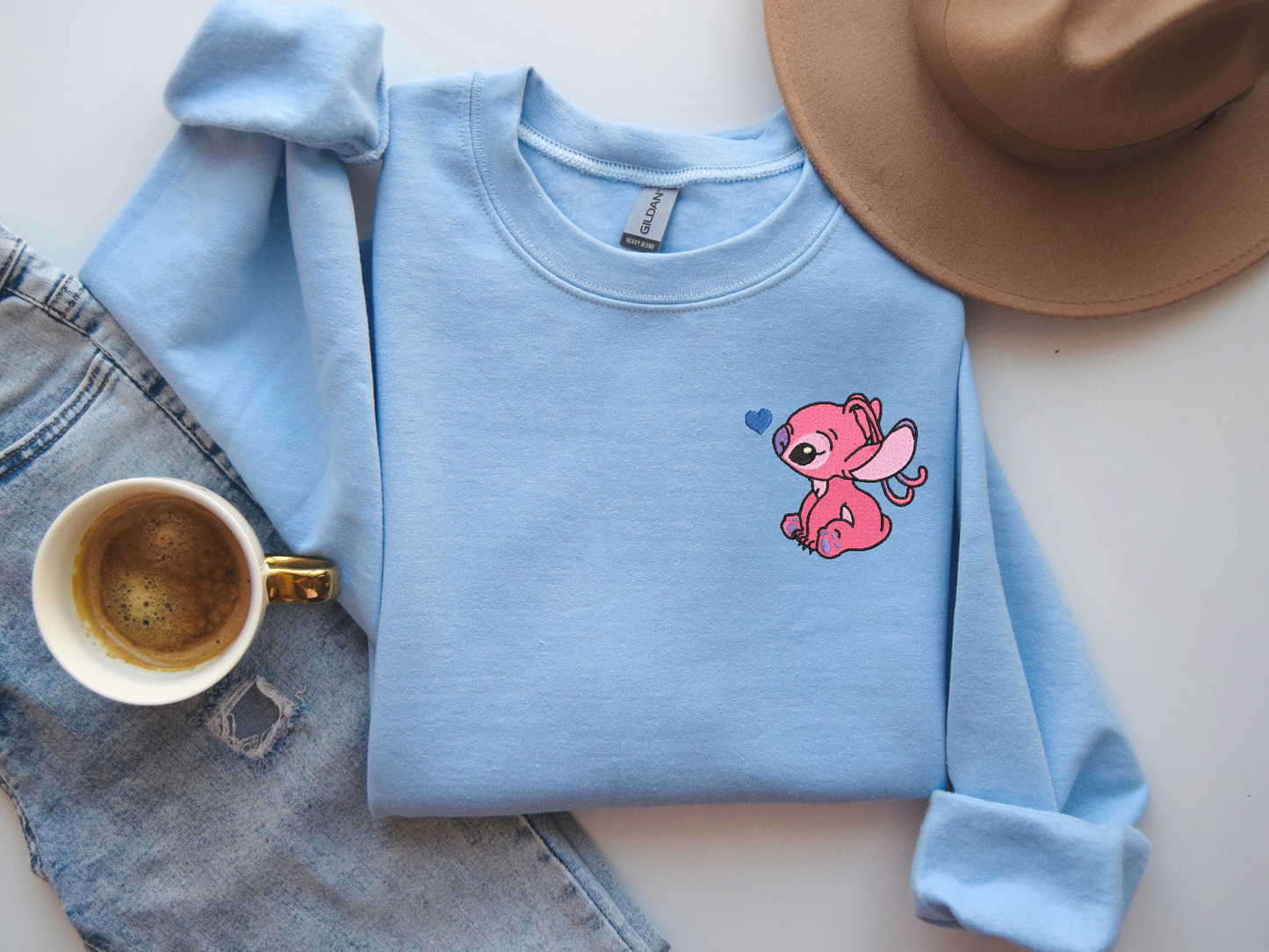 Angel and Stitch Embroidered Sweatshirts