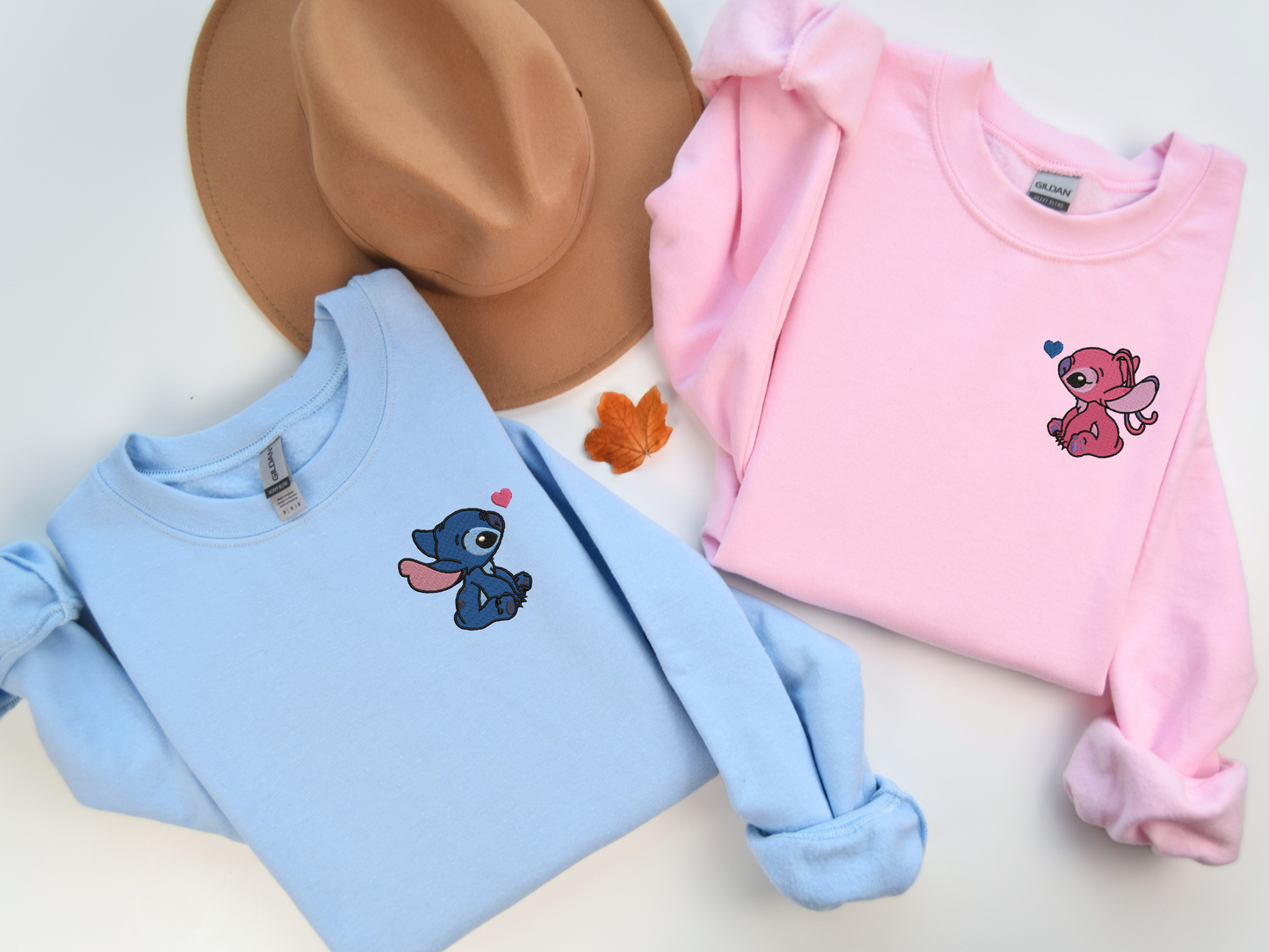 Angel and Stitch Embroidered Sweatshirts