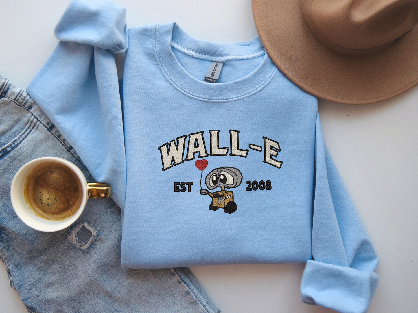 Walle and Eve Matching Embroidered Sweatshirts