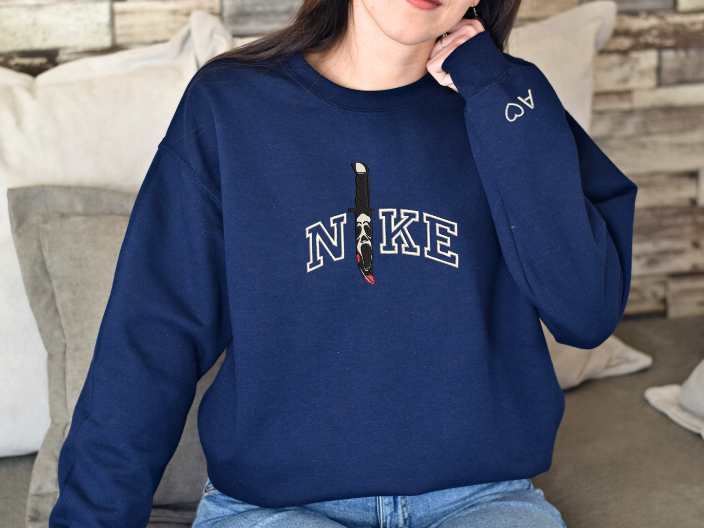 ghost face swoosh sweatshirt