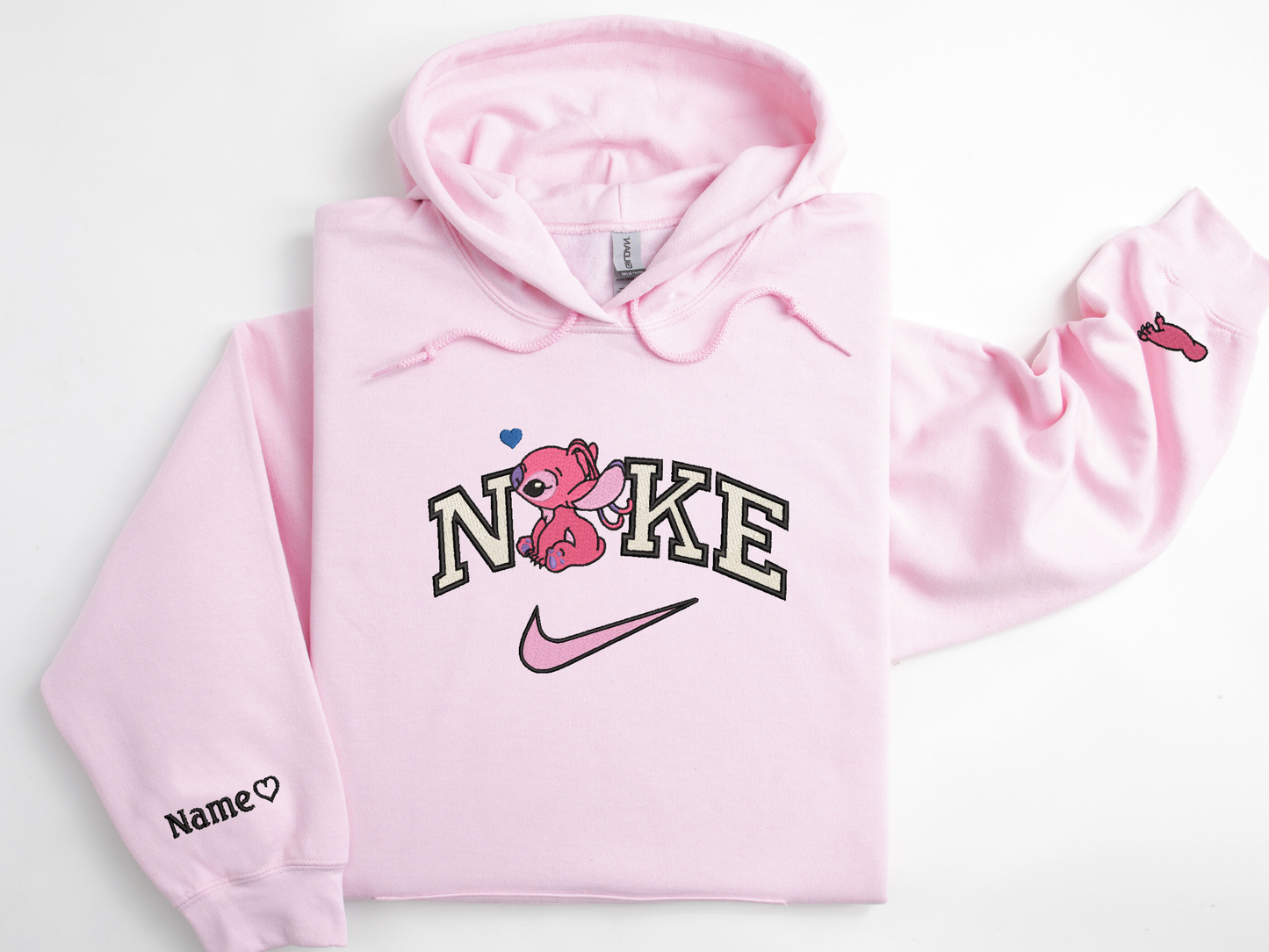 Angel and Stitch swoosh Embroidered Hoodies