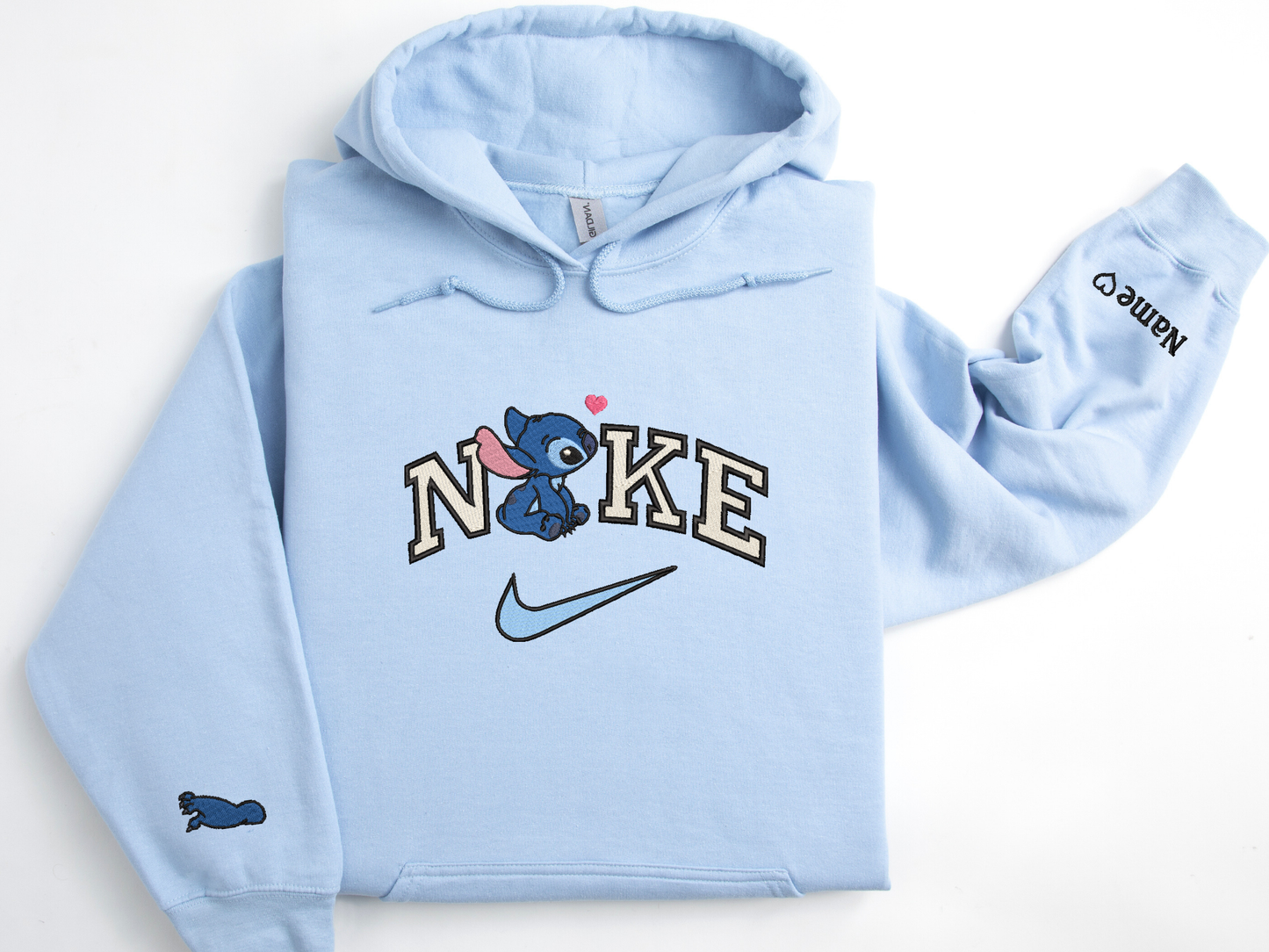 Angel and Stitch swoosh Embroidered Hoodies