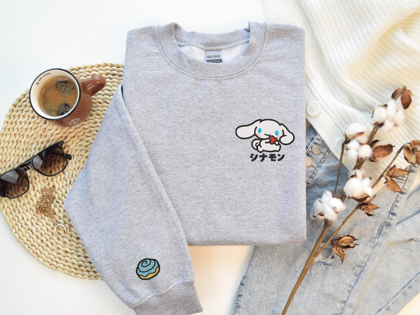 Cinnamoroll Embroidered Sweatshirt - Cute Sanrio Sweatshirt