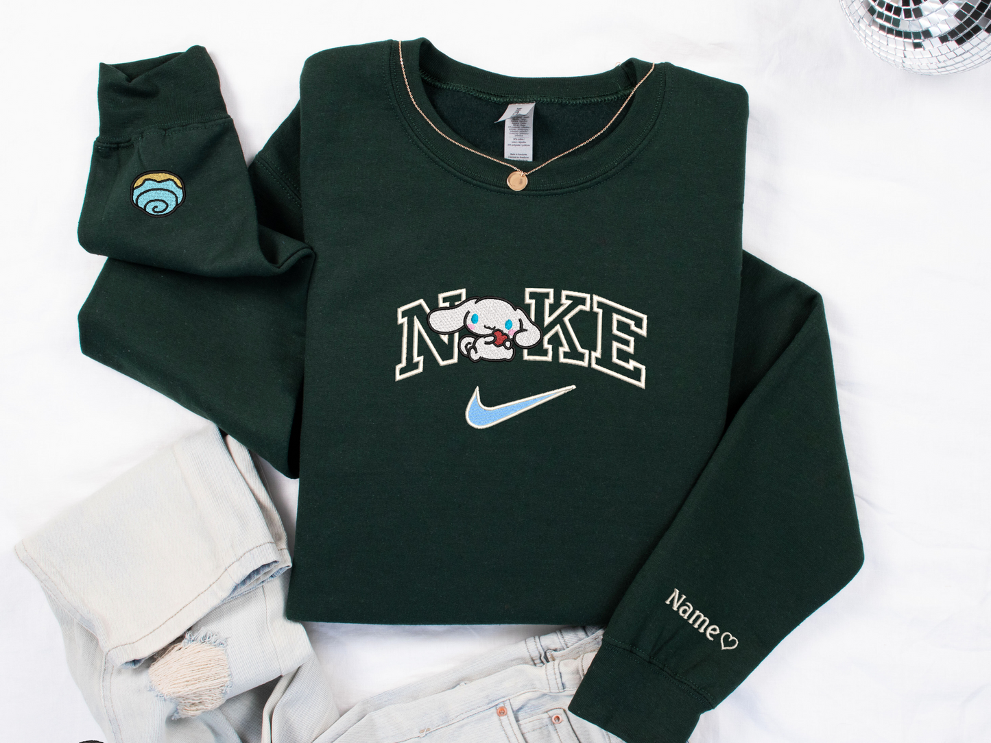 Cinnamoroll Swoosh Embroidered Sweatshirt - Cute Sanrio Sweatshirt