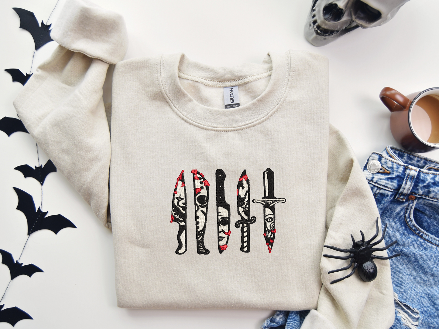 Slasher Knives - Horror Movie Embroidered Sweatshirt, Jason, Chucky, Micheal Myers, SAW