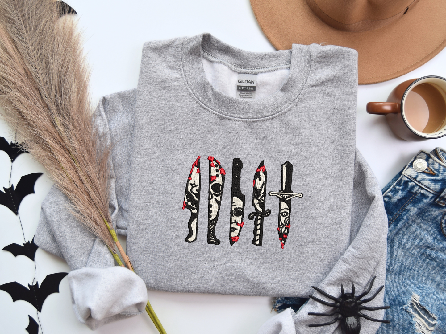 Slasher Knives - Horror Movie Embroidered Sweatshirt, Jason, Chucky, Micheal Myers, SAW