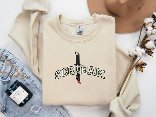 GLOW in the Dark Scream Embroidered Sweatshirt