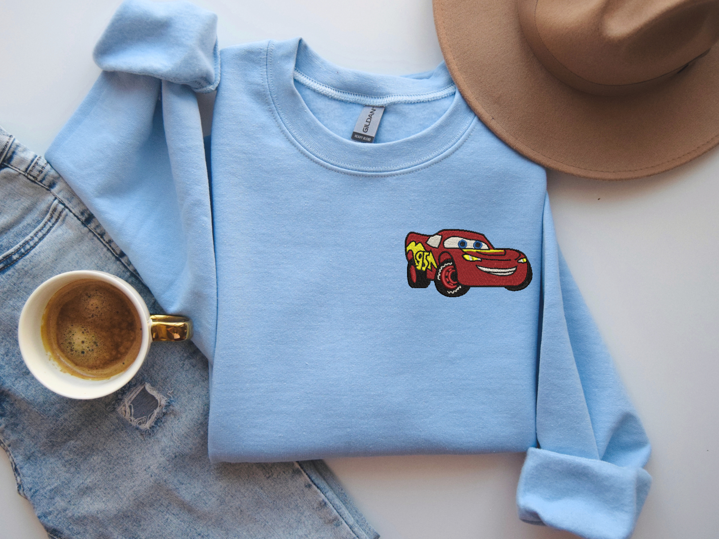 Cars Mcqueen and Sally Embroidered Sweatshirts