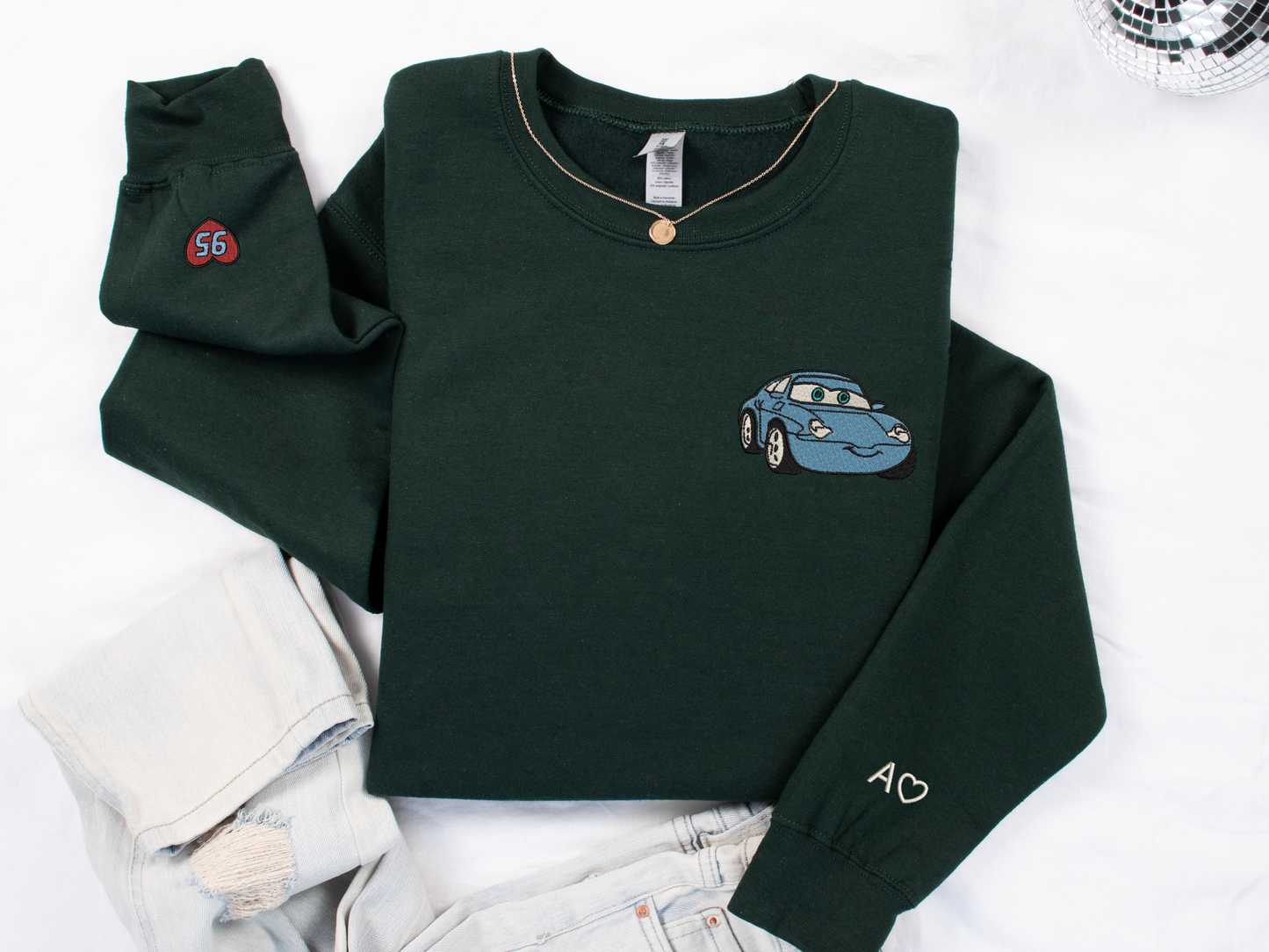 Cars Mcqueen and Sally Embroidered Sweatshirts