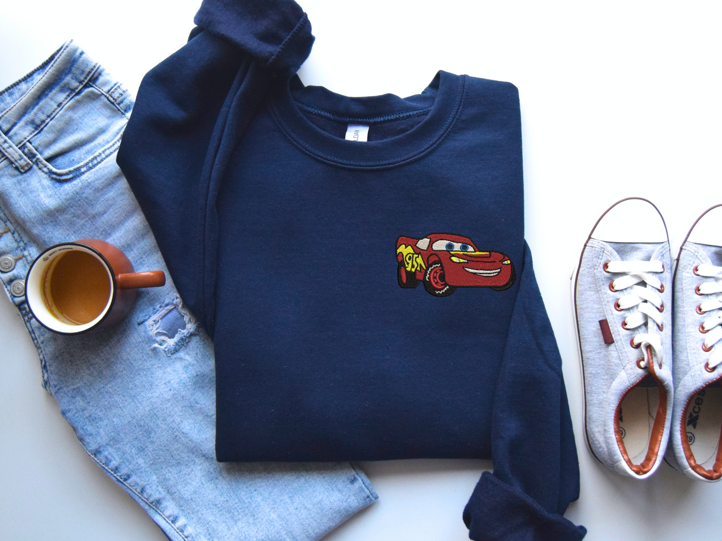 Cars Mcqueen and Sally Embroidered Sweatshirts