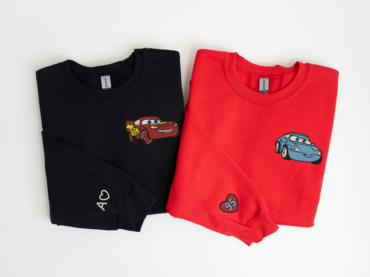 Cars Mcqueen and Sally Embroidered Sweatshirts