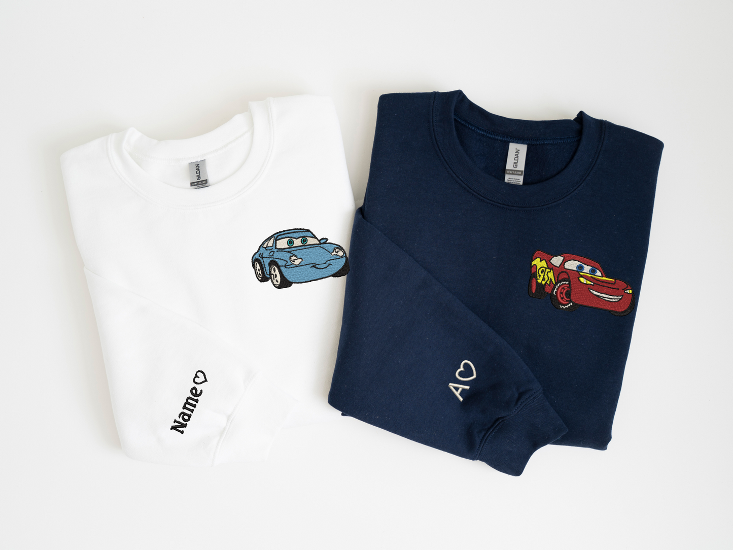 Cars Mcqueen and Sally Embroidered Sweatshirts