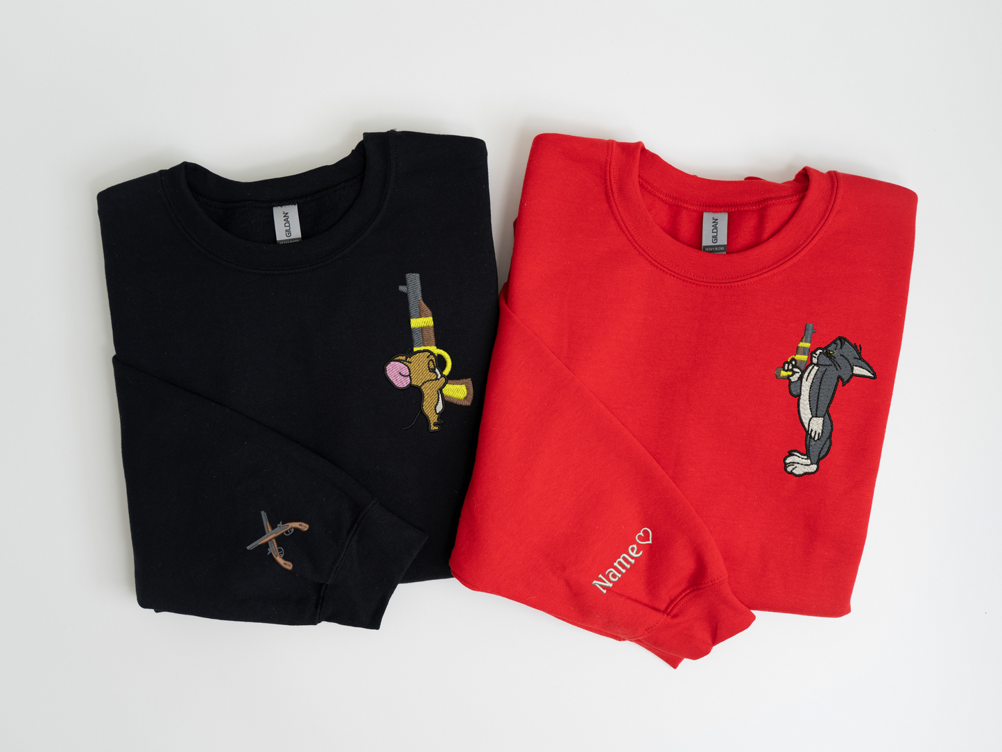 Tom and Jerry Matching Embroidered Sweatshirt