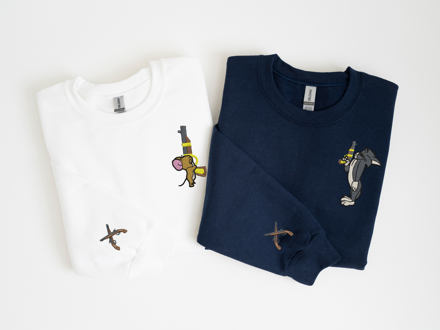 Tom and Jerry Matching Embroidered Sweatshirt