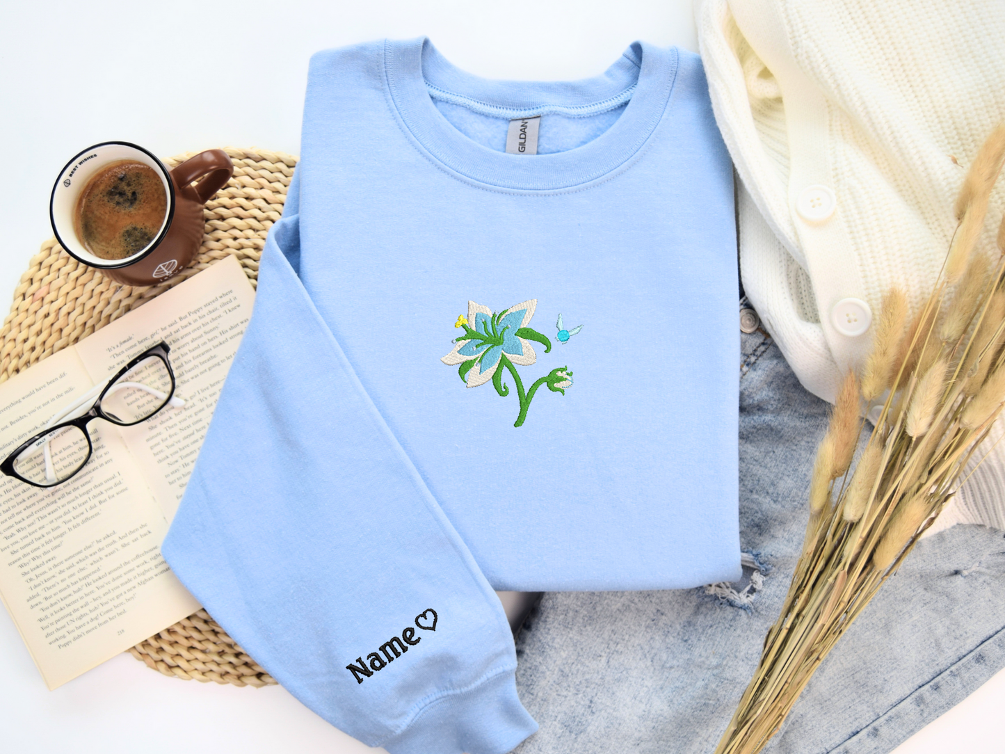 Legend of Zelda Silent Princess Flower Embroidered Sweatshirt – Cozy Gamer Apparel