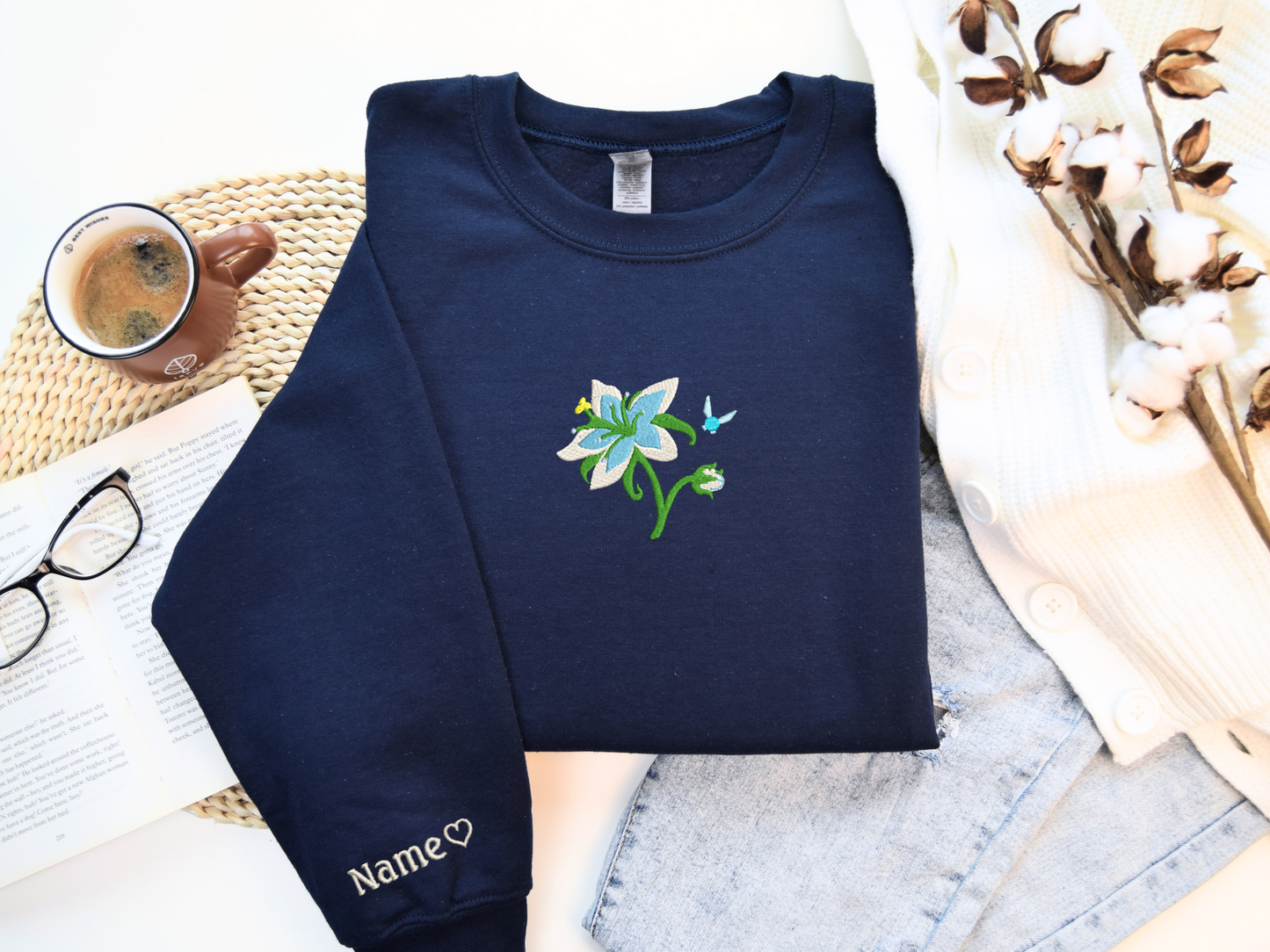 Legend of Zelda Silent Princess Flower Embroidered Sweatshirt – Cozy Gamer Apparel