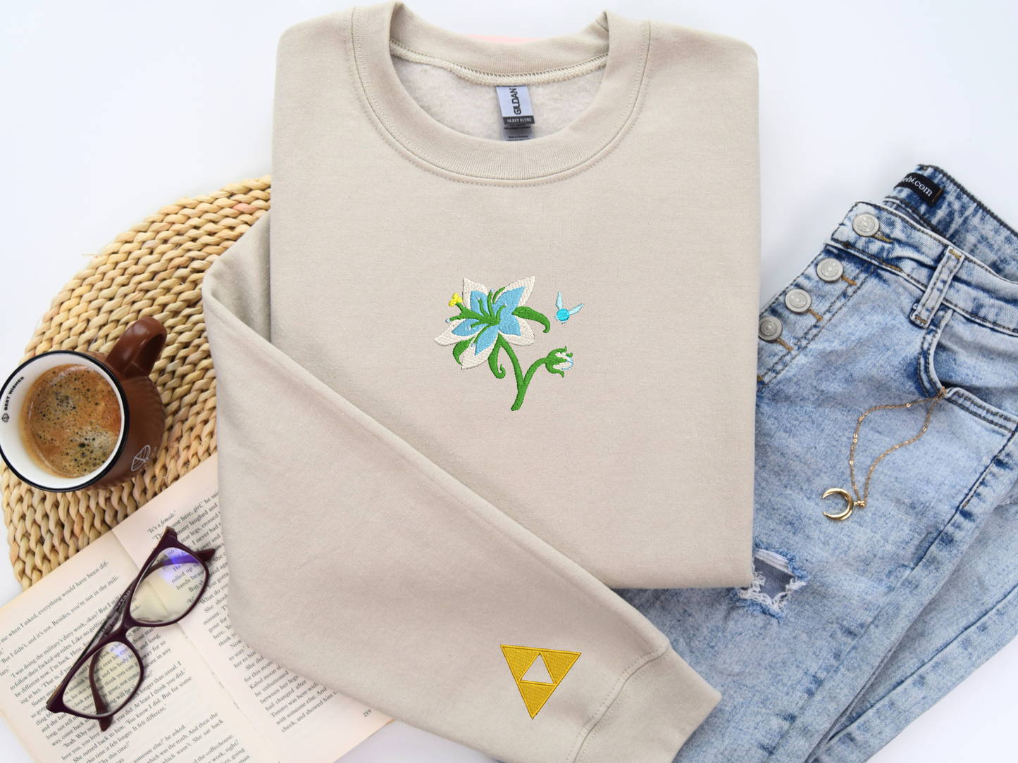 Legend of Zelda Silent Princess Flower Embroidered Sweatshirt – Cozy Gamer Apparel